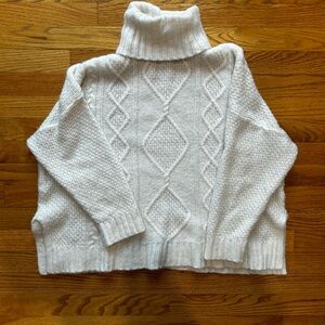 Women's White Turtleneck Sweater